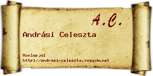 Andrási Celeszta névjegykártya